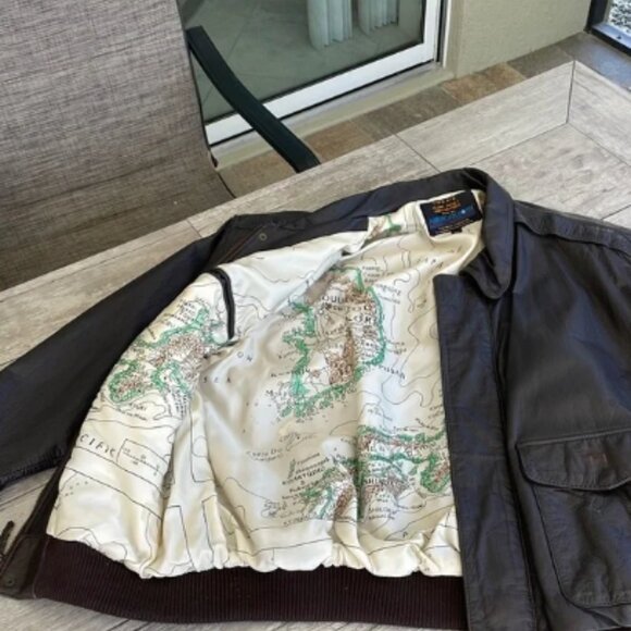 Brown Bomber Jacket with Ribbed Waistband - Picture 2 of 6